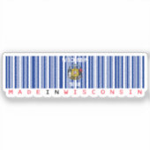 Gemaakt in Wisconsin Barcode vlag State Pride Sticker (Voorkant)
