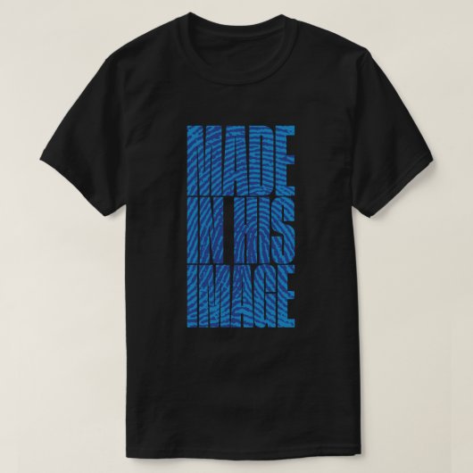 gemaakt in zijn Afbeelding (blauw) T-shirt (Design voorkant)