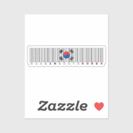 Gemaakt in Zuid-Korea Barcode Vlagontwerp Sticker