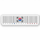 Gemaakt in Zuid-Korea Barcode Vlagontwerp Sticker (Voorkant)