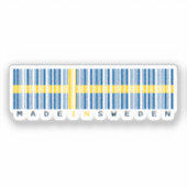 Gemaakt in Zweden Barcode Vlag Sticker (Voorkant)