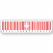 Gemaakt in Zwitserland Barcode Vlag Sticker (Voorkant)