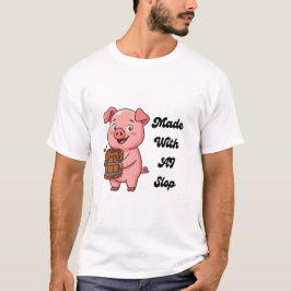 Gemaakt Met AI Slop Grappige Varken Tech Meme T-Sh T-shirt