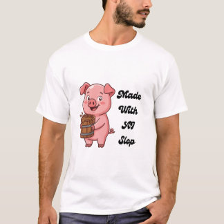Gemaakt Met AI Slop Grappige Varken Tech Meme T-Sh T-shirt