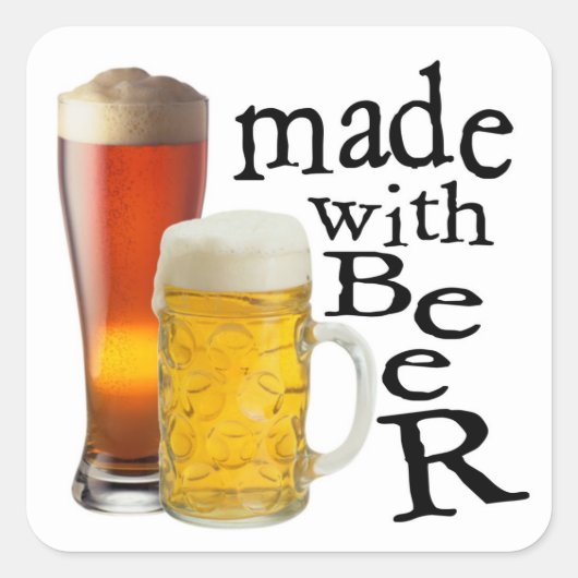 Gemaakt met bier grappige drink stickers (Voorkant)