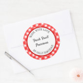 gemaakt met een bewerkbare rode, witte, nagelroede ronde sticker (Envelop)