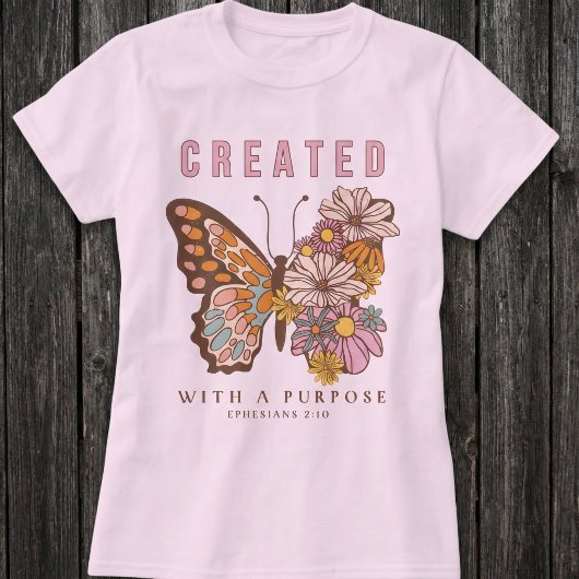 Gemaakt met een doel Inspirerende Vlinder T-shirt