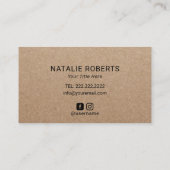 Gemaakt met handen en gouden hartslag Rustic Kraft Visitekaartje (Achterkant)