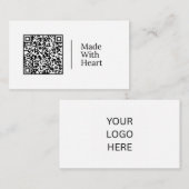 Gemaakt Met Hart | Aanpasbare QR-code En Logo Visitekaartje (Voorkant / Achterkant)