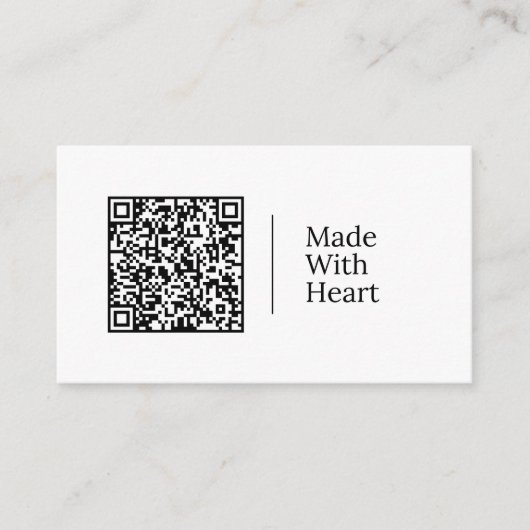 Gemaakt Met Hart | Aanpasbare QR-code En Logo Visitekaartje (Voorkant)