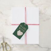 Gemaakt met Label met liefdescadeaus - Pine Cadeaulabel (Met Touw)