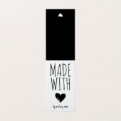 Gemaakt met Label voor het ophangen van het hart v Visitekaartje (Buitenkant ongevouwen)