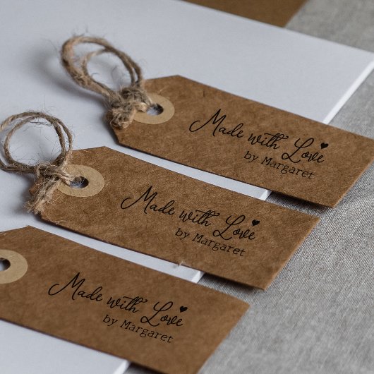 Gemaakt met liefde, aangepaste minimalistische han rubberstempel