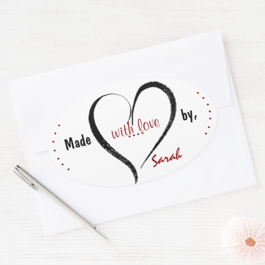 Gemaakt met liefde aangepaste Stickers (Envelop)