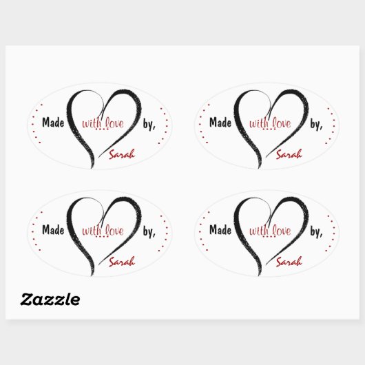 Gemaakt met liefde aangepaste Stickers (Vel)