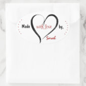 Gemaakt met liefde aangepaste Stickers (Tas)