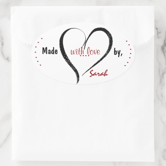 Gemaakt met liefde aangepaste Stickers (Tas)