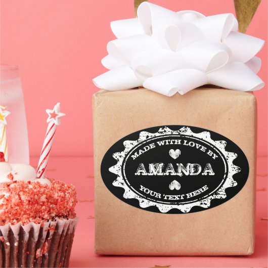 Gemaakt met liefde aangepaste stickers voor bakpro (Feest)