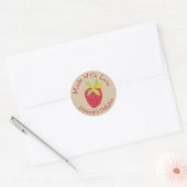 Gemaakt met liefde Aardbei Valentijn ambachtelijke Ronde Sticker (Envelop)