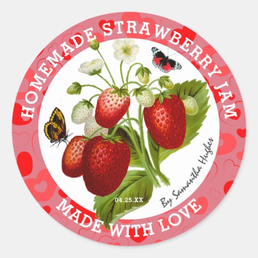 Gemaakt met Liefde | Aardbeienjam Labels (Voorkant)