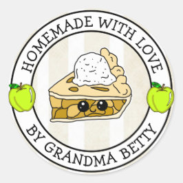Gemaakt met Liefde, Appeltaart, Thuisgebakken Ronde Sticker