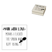 Gemaakt met liefde betekent dat ik de lepel likte rubberstempel (Gestempeld)