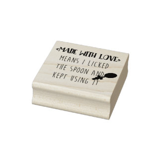 Gemaakt met liefde betekent dat ik de lepel likte rubberstempel