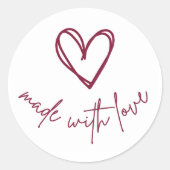 Gemaakt met liefde - Circle Sticker voor gunsten (Voorkant)