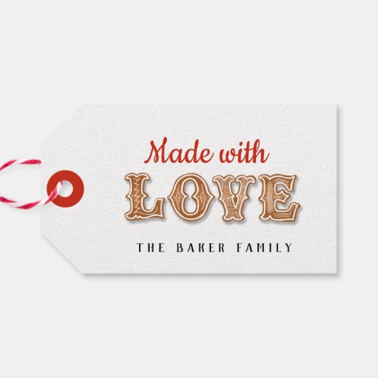 Gemaakt met liefde | Cookie Gift Labels Cadeaulabel (Achterkant Horizontaal)