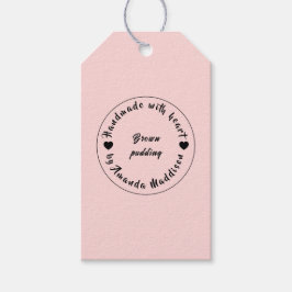 Gemaakt met Liefde Crème Hart Ontwerp Cadeaulabel