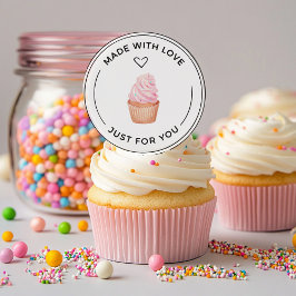 Gemaakt met liefde Cupecake Sticker