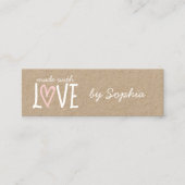 Gemaakt met liefde Custom Name & Social Media Mini Visitekaartje (Voorkant)