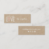 Gemaakt met liefde Custom Name & Social Media Mini Visitekaartje (Voorkant / Achterkant)