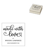Gemaakt met Liefde Cute Heart Script Rubberstempel (Gestempeld)