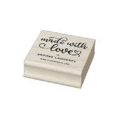 Gemaakt met Liefde Cute Heart Script Rubberstempel (Stempel)