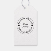 Gemaakt met Liefde Cute Zwarte Hart Ontwerp Cadeaulabel (Achterkant)