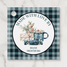 "Gemaakt met liefde door" Blauwgroen blauw kerstet Bedankjes Labels