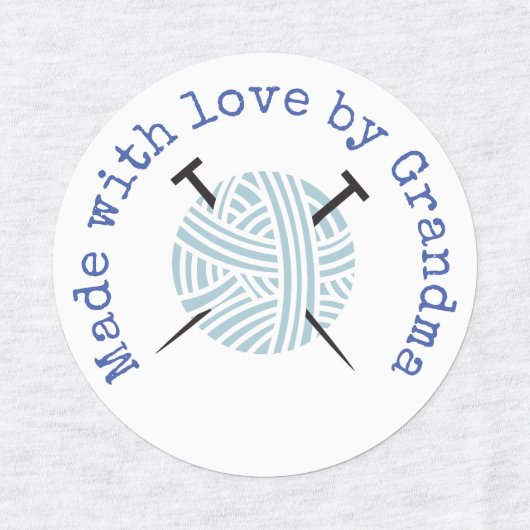 Gemaakt met liefde door Grandma Knitting Custom Labels (Design 1)