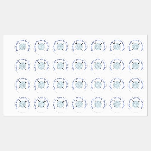 Gemaakt met liefde door Grandma Knitting Custom Labels (Vel)