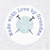 Gemaakt met liefde door Grandma Knitting Custom Labels (Design 2)