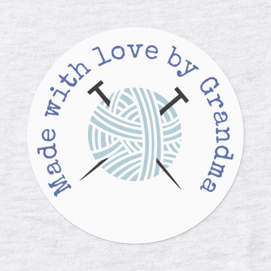 Gemaakt met liefde door Grandma Knitting Custom Labels (Design 2)