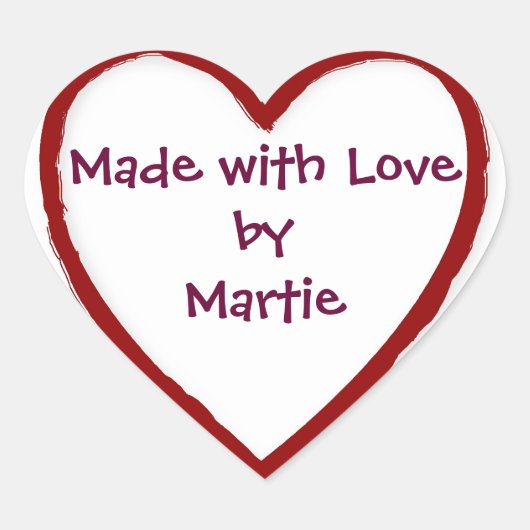 Gemaakt met liefde door jou - Heart Stickers (Voorkant)