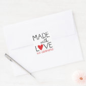 Gemaakt met liefde door oma vierkante sticker (Envelop)