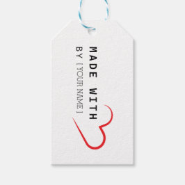 Gemaakt met liefde door [Uw Naam] – Eigen cadeauta Cadeaulabel