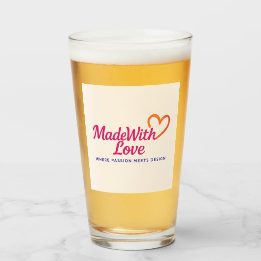 Gemaakt met liefde Drink glas (Voorkant gevuld)