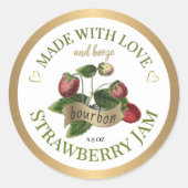 Gemaakt met Liefde en Bourbon Strawberry Jam Label (Voorkant)