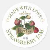 Gemaakt met Liefde en Bourbon Strawberry Jam Label (Voorkant)