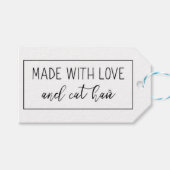 Gemaakt met Liefde en Kattenhaar Gift Label Cadeaulabel (Voorkant (Horizontaal))
