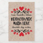 Gemaakt met Liefde Eten en Drank Label Set Voedselcontainer Etiket (Enkel label)