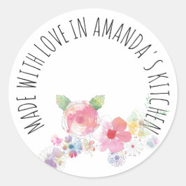 Gemaakt met liefde Floral Ronde Sticker